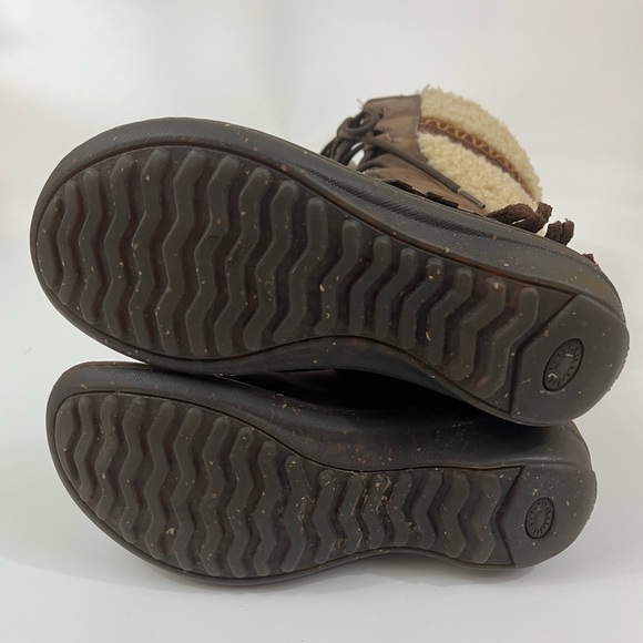 UGG Shoreline 5752 Women Size 5 Brown Leather Sheepskin Winter Boots - Picture 7 of 12